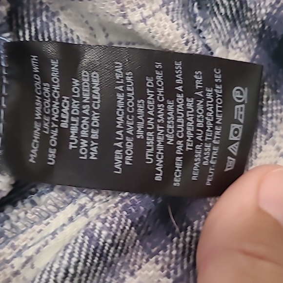 BDG Brixton Flannel Button-Down Shirt Top Plaid Printed Oversized Blue Multi Xs - Picture 8 of 9